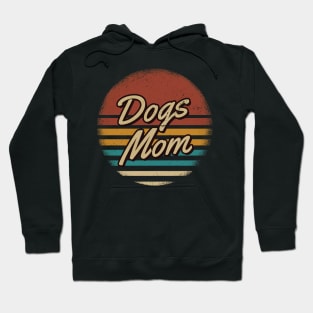 Dogs Mom Vintage Text Hoodie